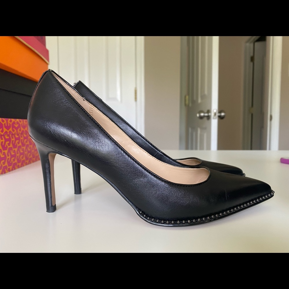 EUC Coach Beaded Vonna Matte Heels 7.5